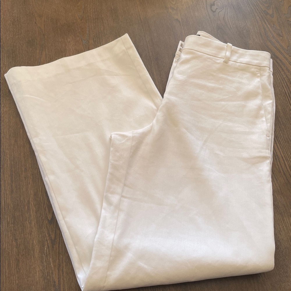 Ann Taylor Wide Leg Women's Pants in Ivory - Clean Minimal Style